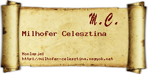 Milhofer Celesztina névjegykártya